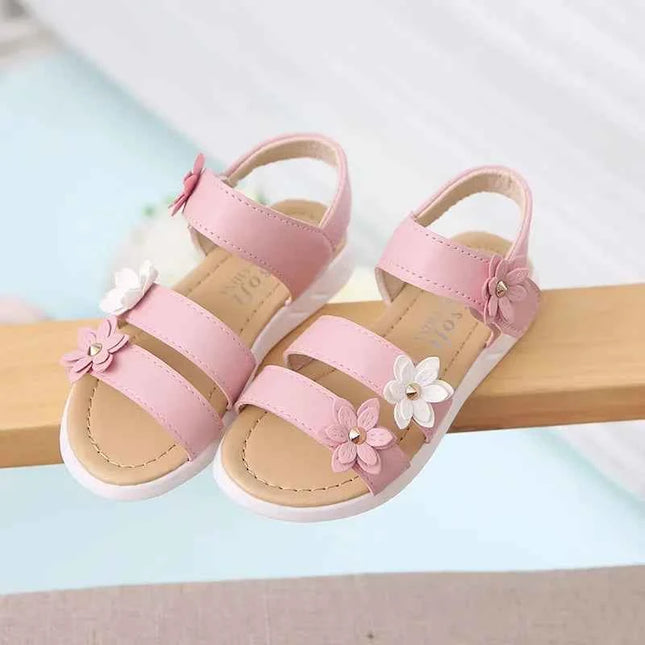 2024 Estate Nuove Ragazze Sandali Bambini Sandali Floreali con 3 Fiori Principessa Dolce per la Festa Nuziale Scarpe Eleganti Sandali Per Bambini 21-36
