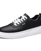 Men's Casual Genuine Leather Shoes, Fashionable Lace-up Sneakers, Comfortable Walking Shoes, Men's Skateboard Footwear, Tenis Masculino