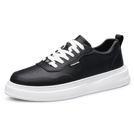 Scarpe casual da uomo in vera pelle, sneakers alla moda con lacci, comode scarpe da passeggio, calzature da skateboard maschili, tenis masculino