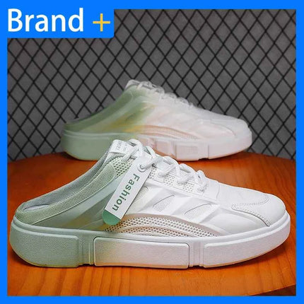Scarpe da Passeggio Uomo in Mesh Casual Estive Nuove Ciabatte Baotou con Tacco Basso Comode Morbide Antiscivolo per Esterni
