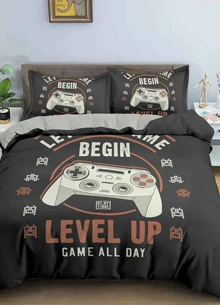Gamepad Polyester Duvet Cover Set Colourful Button King Play Gamer Bedding Set Kids Teens Man Video Game for Child