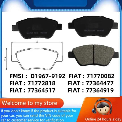 For Fiat Doblo Palio Weekend PANDA Front Brake Pads / Auto Accessories -23003