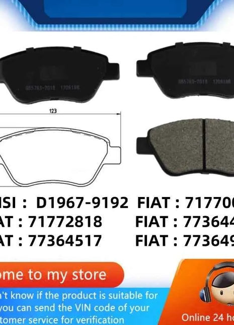 For Fiat Doblo Palio Weekend PANDA Front Brake Pads / Auto Accessories -23003