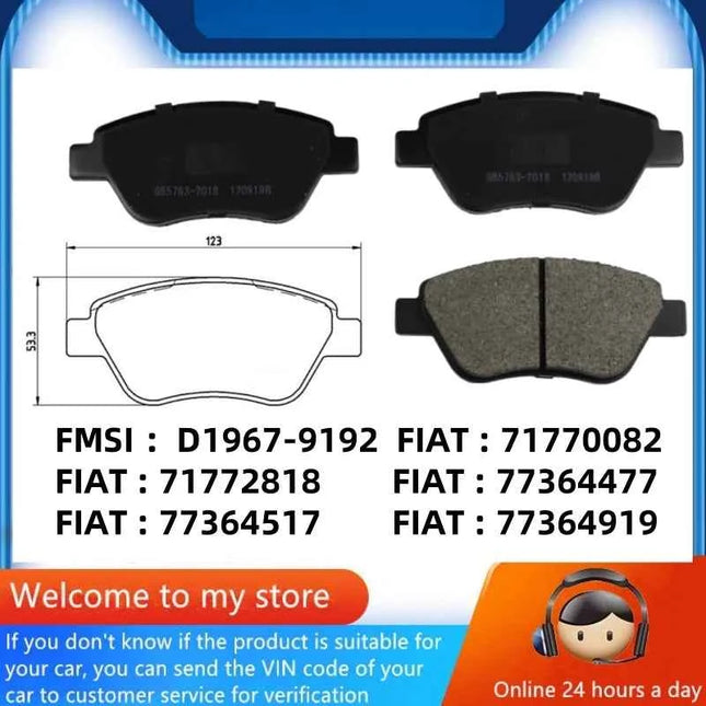 For Fiat Doblo Palio Weekend PANDA Front Brake Pads / Auto Accessories -23003
