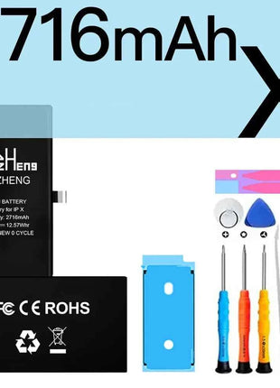 PINZHENG Real High Capacity Battery For iPhone 5S SE 6 6S 7 8 Plus X Xr Xs Max Phone Replacement Bateria Warranty One Year