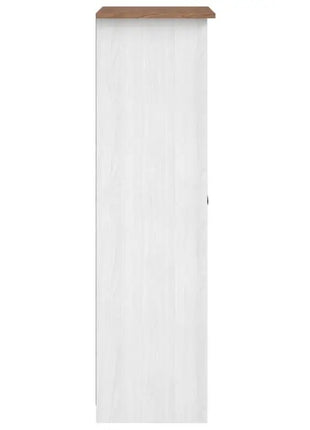 Armadio Bianco 80x50x171,5 cm in Pino Massiccio, Collezione Panama, Armadio in Legno di Pino Bianco con Ripiani e Asta Appendiabiti per Camera da Letto
