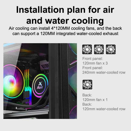 Transparent Computer Case With RGB Light For ATX/M-ATX/ITX Motherboard SSD HDD USB3.0 ATX Power Supply 310mm GPU Graphic Card