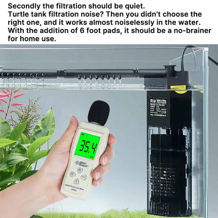 Aquarium Fish Tank Filter 4 in1 Water Purification Circulation Pump Small Built-in Submersible Pump Silent