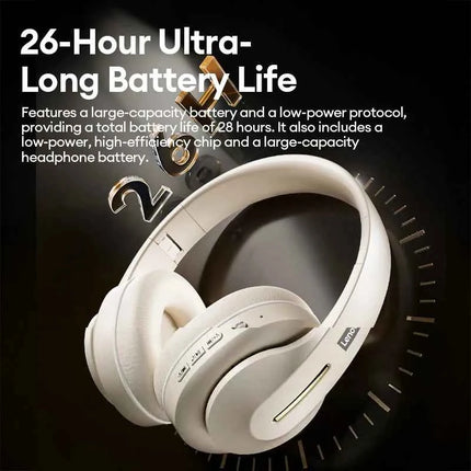 NEW Lenovo LES-107 Wireless Bluetooth 6.0 Headset Dolby Surround Sound Gaming Headphones AUX Wired Foldable Headset 26H Playtime
