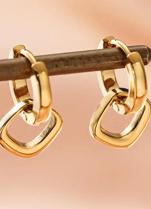 Orecchini Pendenti Huitan con Diamanti per Donna, Accessori Affascinanti in Acciaio Inossidabile per Matrimoni e Feste, Gioielli Geometrici Versatili alla Moda