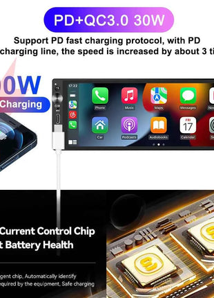 IPS 6.9 Inch 1Din Wireless Or wired Carplay Android Auto Car Radio Multimedia MP5 Player 1 Din DVD Bluetooth Stereo USB Charging