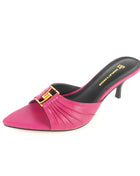 2024 New Women's Summer Pointed Toe Fish Mouth High Heel Slippers Non-slip Outdoor Sexy Slippers GJ Metal Decorative Single Shoes