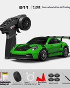 Professional 1:43 RC Drift Car with ESP Gyroscope Full Proportional Control 4WD Metal Body 2 Sets Tires for Realistic Drifting