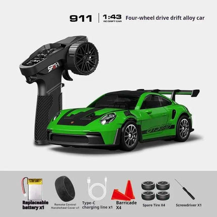 Professional 1:43 RC Drift Car with ESP Gyroscope Full Proportional Control 4WD Metal Body 2 Sets Tires for Realistic Drifting