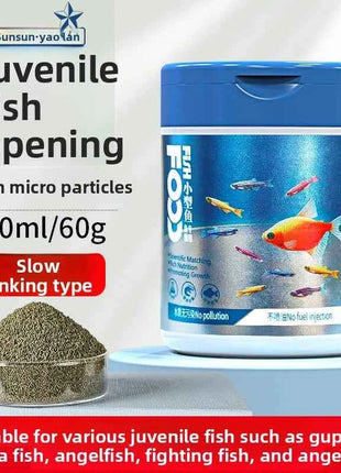 SUNSUN Premium Small Granule Fish Food for Guppies and Tetras, Color Enhancing & Complete Nutrition for Small Tropical Fish