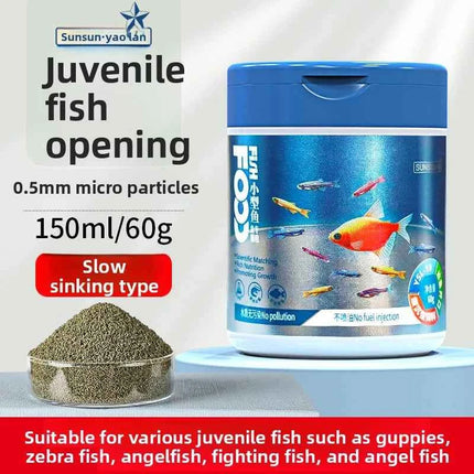SUNSUN Premium Small Granule Fish Food for Guppies and Tetras, Color Enhancing & Complete Nutrition for Small Tropical Fish