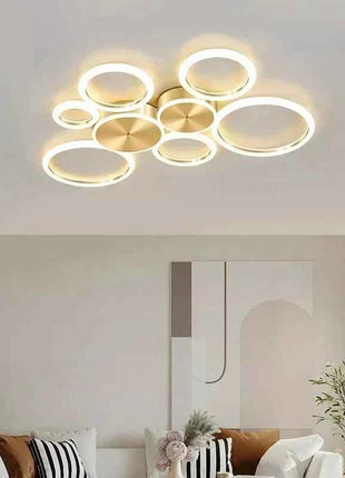 Plafoniera moderna a LED ad anello creativo per la casa, soggiorno, dimmerazione remota, camera da letto, lampadario a soffitto, apparecchio di illuminazione per interni