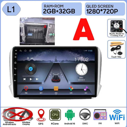 Android 16 GPS Navigation For Peugeot 2008 208 Series 2012 - 2018 Carplay Car Radio Multimedia Player Stereo Video BT 2k Screen