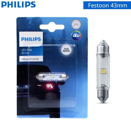 Philips Ultinon Pro3000 C5W LED Fest 38mm 30mm 43mm Festoon Car Signal Side Lamp 6000K Cool White Interior Reading Light(1PCS)