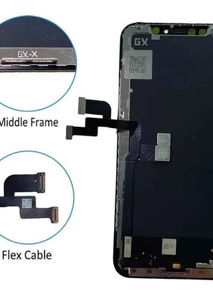 Display OLED GX di alta qualità con True Tone e 3D Touch per iPhone X, XS Max, 11, 12, 13, 14, 15, 16 Pro Max - Sostituzione schermo LCD
