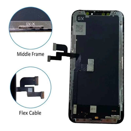 Display OLED GX di alta qualità con True Tone e 3D Touch per iPhone X, XS Max, 11, 12, 13, 14, 15, 16 Pro Max - Sostituzione schermo LCD