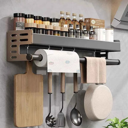Portaspezie da Parete con Dispenser Olio e Aceto - Organizer Cucina