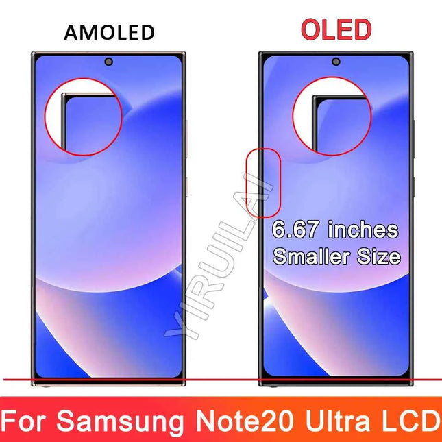 AMOLED Per Samsung Nota 20 Ultra N986B N985 N985F Display Per SAMSUNG Note20 Ultra SM-N986F LCD Touch Screen Digitizer Assembly