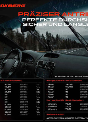 Motore tergicristallo posteriore Frankberg 1x per VW Golf 6 5K1 Golf Plus 521 5M1 43-3590 5K6955711B 5K6955711C