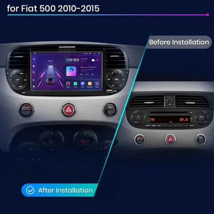 AWESAFE Wireless CarPlay Car Radio for FIAT 500 500C Abarth 2007-2015 with Android Auto GPS Navigation Smart System RDS DSP FM
