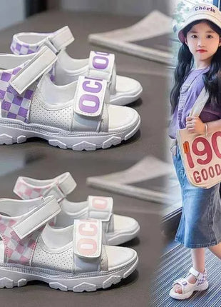 Sandali per bambini Ragazze Estate 2025 nuova moda scarpe da spiaggia per ragazze con suola morbida CuHK sandali sportivi antiscivolo per bambini
