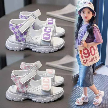 Sandali per bambini Ragazze Estate 2025 nuova moda scarpe da spiaggia per ragazze con suola morbida CuHK sandali sportivi antiscivolo per bambini