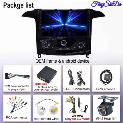 Car Radio Carplay Android 16 For Ford S Max S-MAX 2006-2015 For Ford Galaxy 2014 Bright black Auto Stereo Multimedia Player DPS