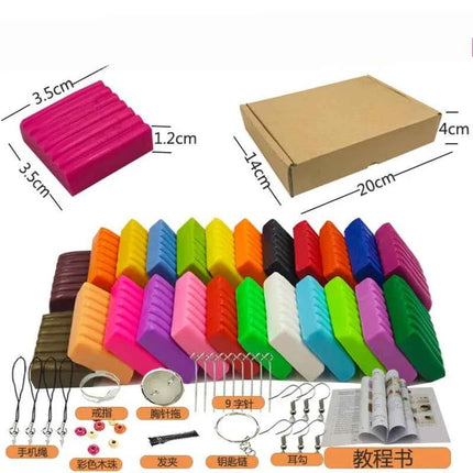24 colori argilla polimerica Fimo fai da te set di argilla morbida stampaggio forno artigianale cottura blocchi di argilla giocattolo per l'educazione precoce per i bambini