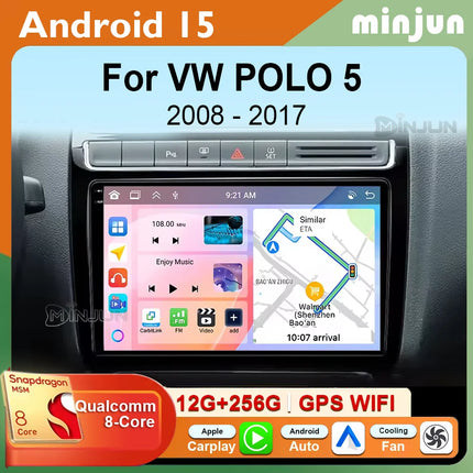 Android 15 For Volkswagen VW POLO 5 Sedan 2008 - 2023 Car Radio Navigation Multimedia Player Carplay Auto Stereo DSP WIFI+4G GPS