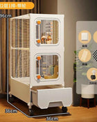 Multi-Level Wire Squirrel Cage, Extra Tall Sugar Glider Habitat, Oversized Chinchilla Villa Cage, Easy-Clean Pet Play House
