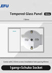 Glass White / 1gang Schuko Socket