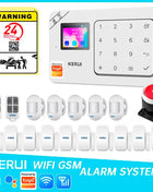 KERUI GSM Alarm System, WiFi Home Alarm Panel with Built-in Battery, 433MHz Wireless Security Alarm Kit for Home, Compatible with Tuya Smart W181