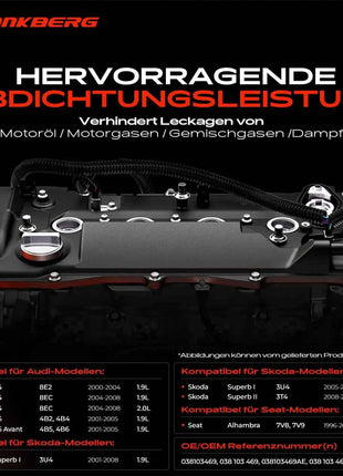 Coperchio Testata Cilindri Frankberg 1x per VW Passat Sharan Transporter T5 Audi A4 8E A6 1.9L 2.0L 038103469