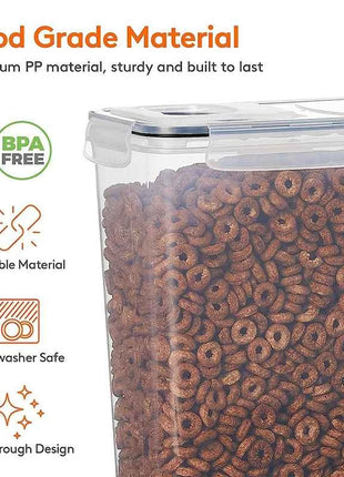 4L Cereal Storage Containers with Lids 1/2/4pcs Airtight Food Moistureproof Tank with Label Stickers Kitchen Organization Box