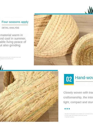 Grass Woven Bird Nest Rabbit Grass Nest Grass Mat Hamster Accessories Slippers Rabbit Nest Rabbit Winter Warm Pet Supplies