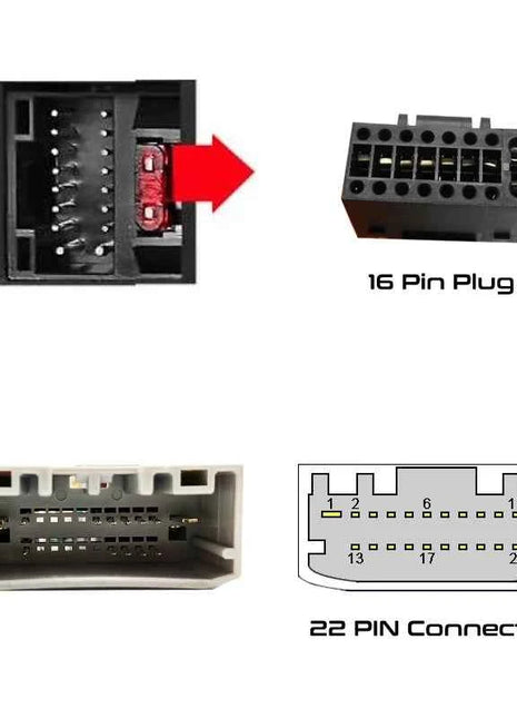 Adattatore per cablaggio radio Scatola decodificatore CAN Bus Cavo da 16 pin a 22 pin per Jeep Wrangler Cherokee Compass Dodge Journey Ram 1500