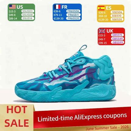 Puma MB.03: Scarpe da Basket Basse Eleganti, Trendy e Versatili con Design Unico - Stile Unisex in Blu e Viola 309867-01