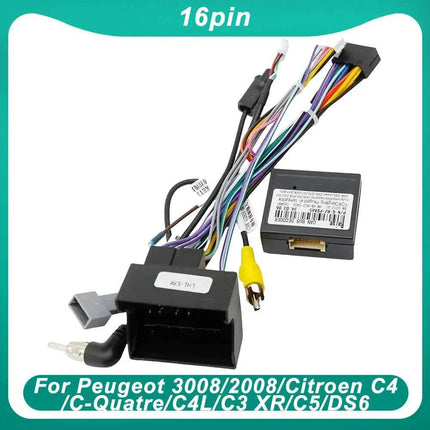 Per Peugeot 3008/2008/Citroen C4/C-Quatre/C4L/C3 XR/C5/DS6 cablaggio Stereo Android per auto a 16 pin