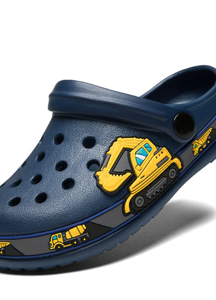 Zoccoli per Bambini, Scarpe da Giardino, Sandali Piatti da Spiaggia per Bambini e Bambine con Unicorno e Dinosauro, Ciabatte Antiscivolo Estive con Fori