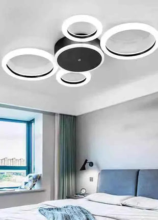 Plafoniera moderna a LED ad anello creativo per la casa, soggiorno, dimmerazione remota, camera da letto, lampadario a soffitto, apparecchio di illuminazione per interni