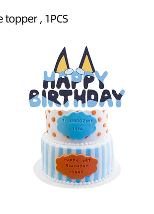 Nuovo cartone animato Cani Decorazione festa di compleanno Set completo Kit Cane blu Buon compleanno Piatti Tovaglioli Tazze Articoli per la tavola Bomboniera per bambini