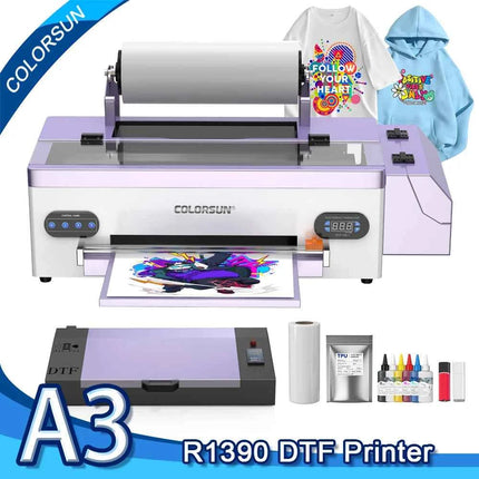Colorsun DTF Printer For Epson R1390 Impresora A3 DTF Printer With Oven T-Shirts Printing Machine A3 DTF Printer For T-Shirt