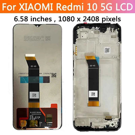 Schermo da 6,58" per Xiaomi Redmi 10 5G Display LCD Touch Screen digitale con cornice per Redmi 10 5G 22041219 G, 22041219 NY