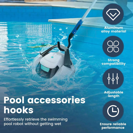 Gancio per palo per pulizia piscina robot Gancio per recupero piscina in plastica staccabile Accessori per gancio per palo telescopico per robot aspirapolvere per piscina