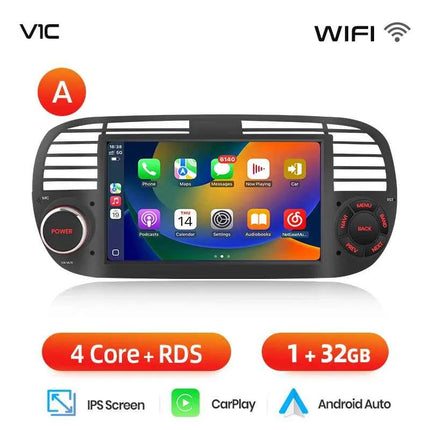 AWESAFE Wireless CarPlay Car Radio for FIAT 500 500C Abarth 2007-2015 with Android Auto GPS Navigation Smart System RDS DSP FM